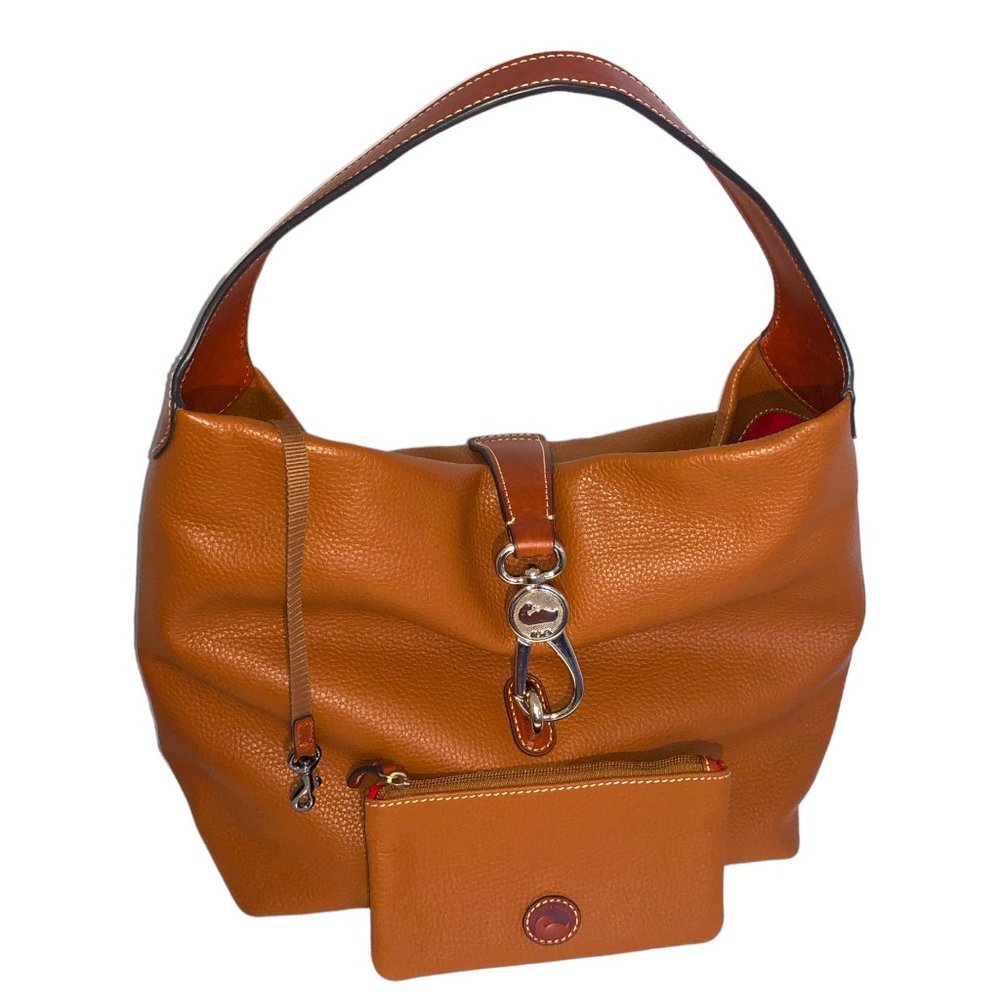 Authentic Dooney & Bourke Pebble Grain Logo Lock Shoulder Bag & Matching Wallet